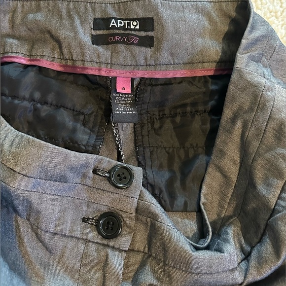 Apt 9 Women’s Gray Dress Pants  Size 8 Curvy Fit With Pockets - Picture 7 of 9